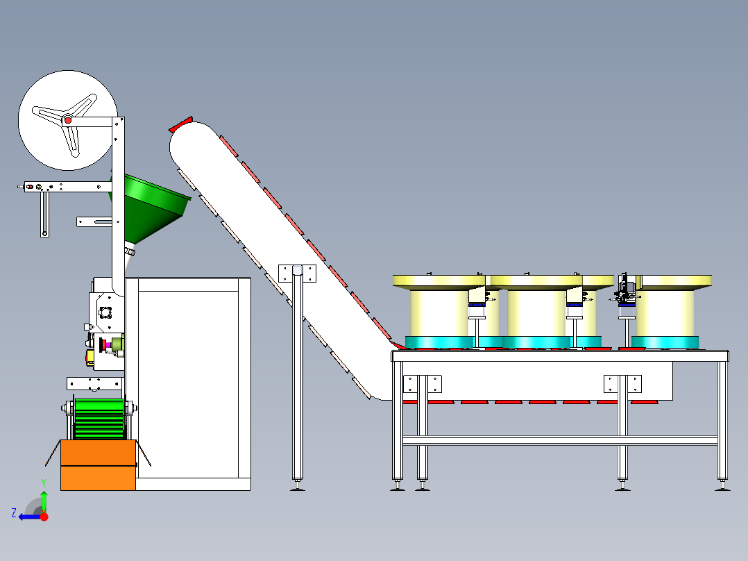 自动包装机3D模型右视图