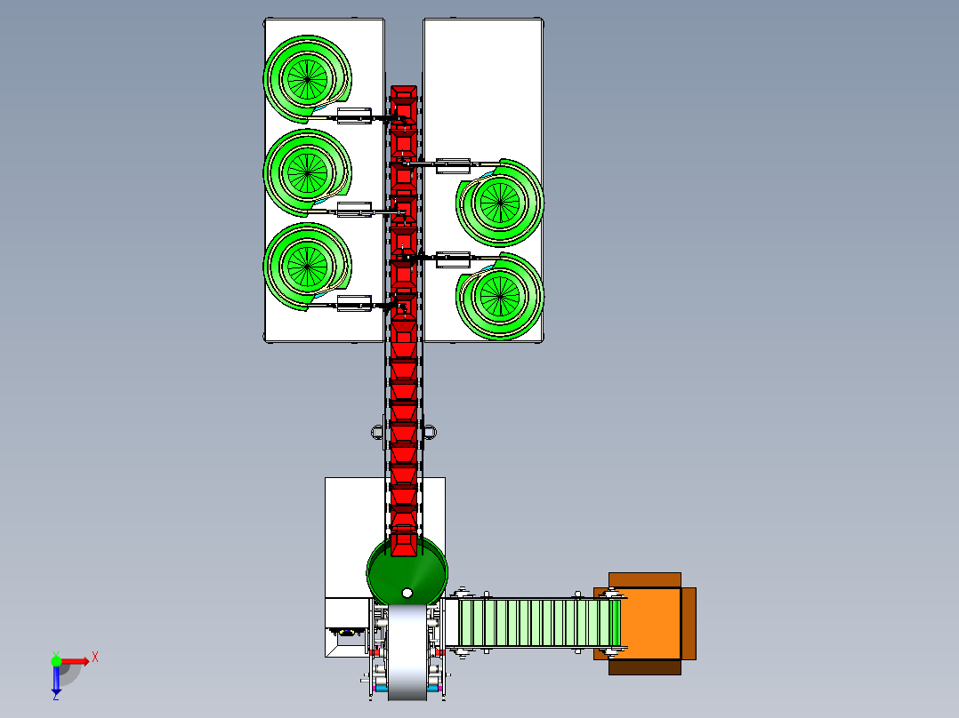 自动包装机3D模型俯视图