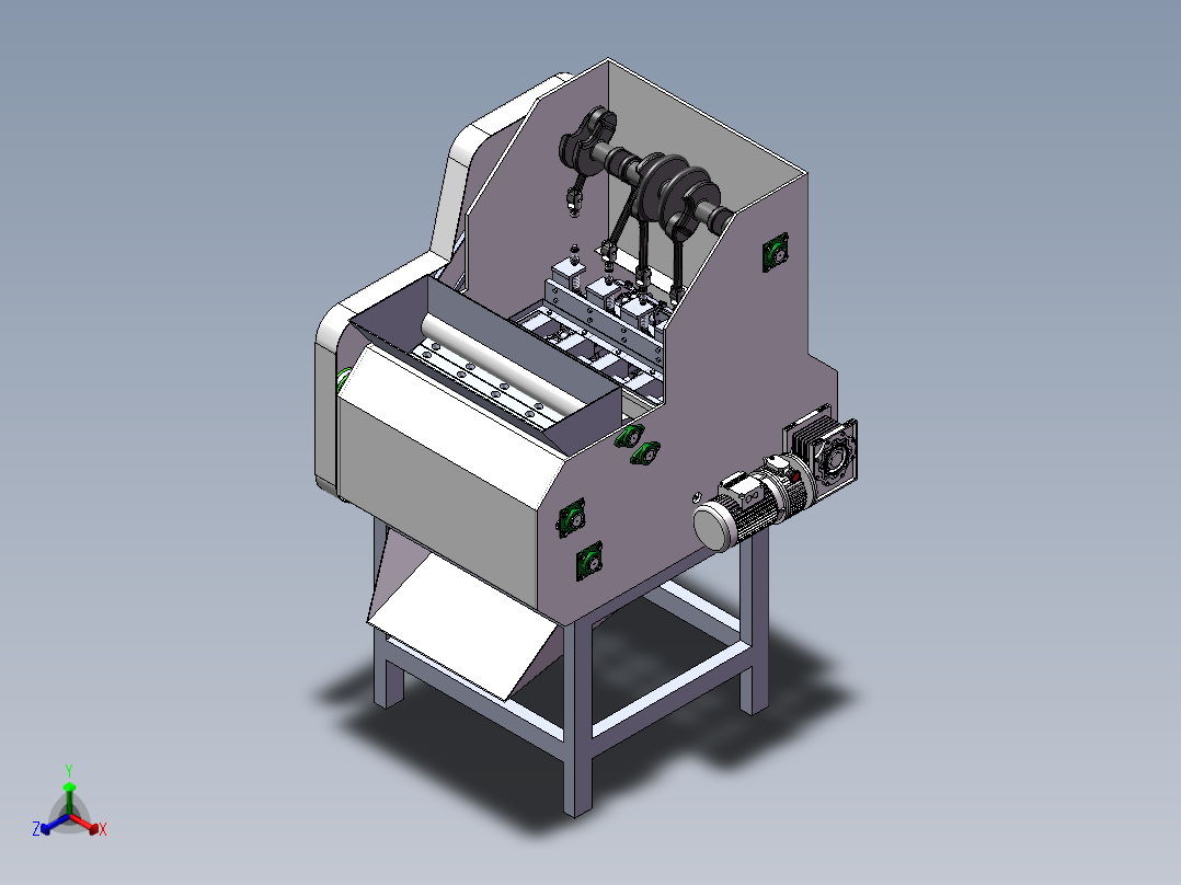 银杏果去壳机-果壳类去壳剥壳机【含三维SW模型+说明+CAD图纸】正等轴测图