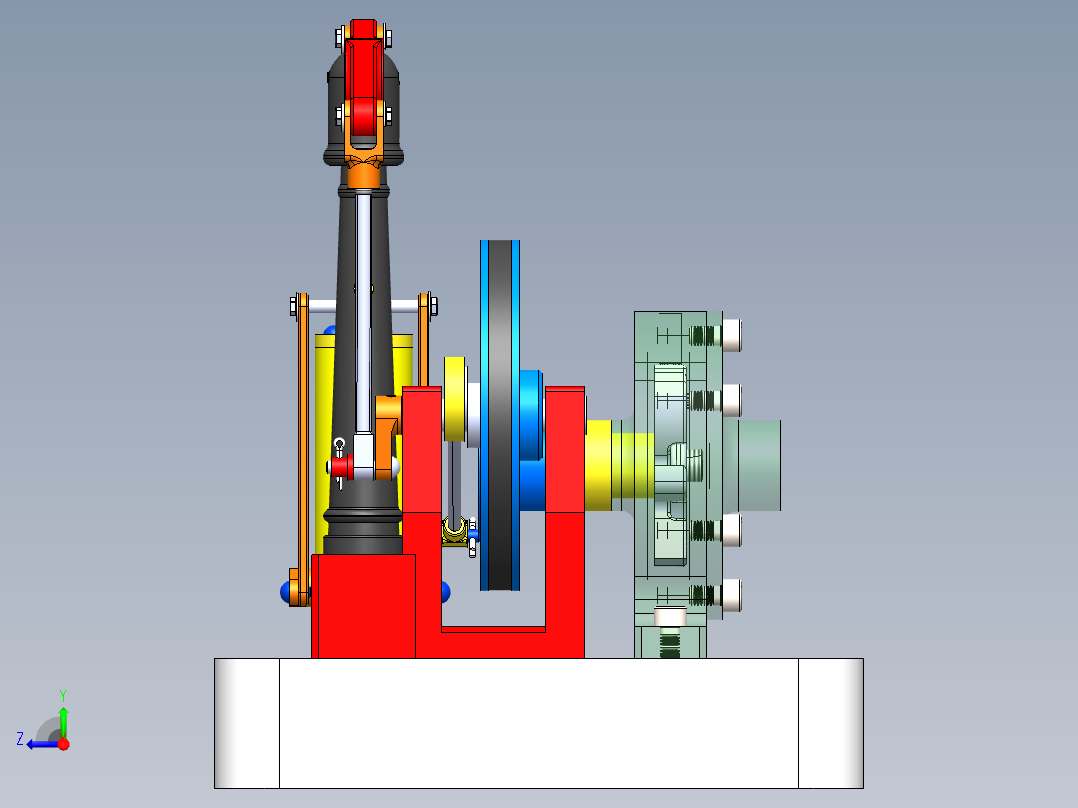 蒸汽机steam-engine-137832-模型格式为 sw右视图