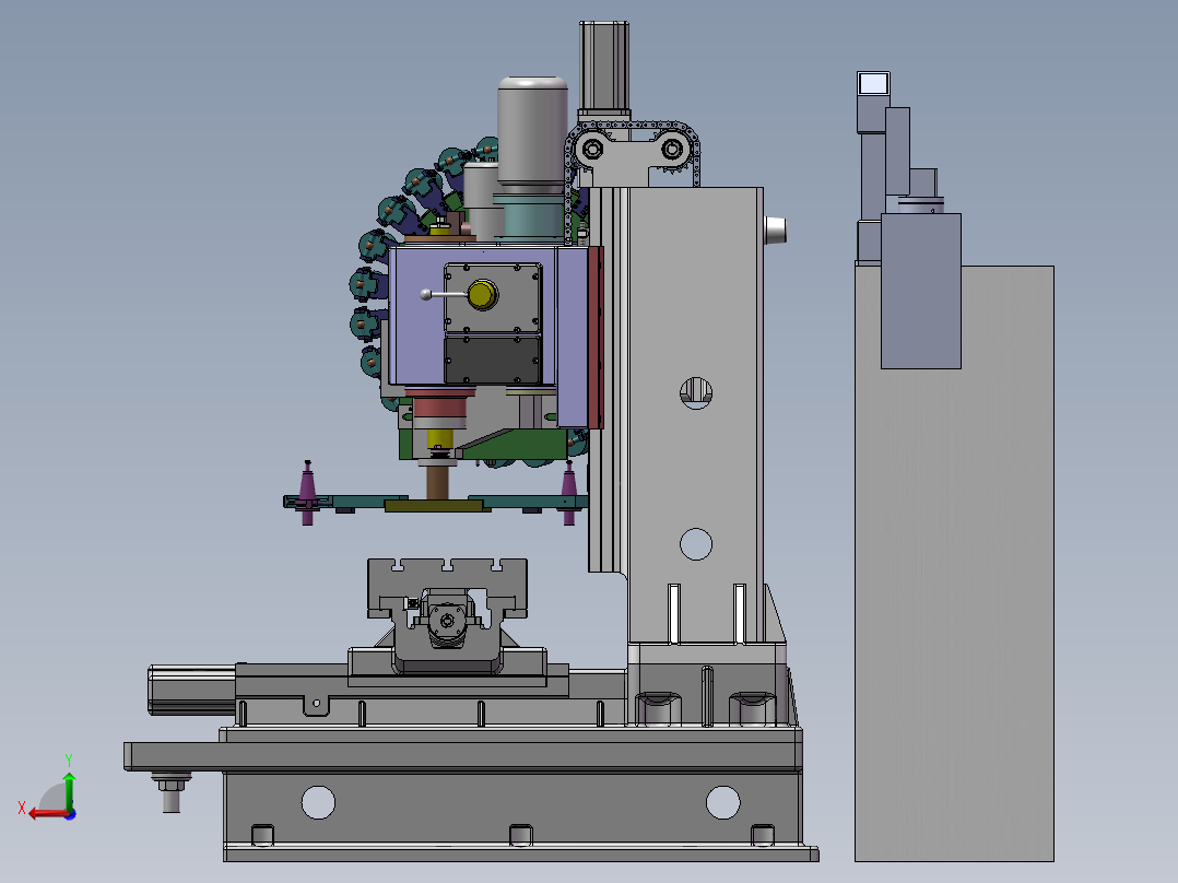 XH5632机床  sw18后视图