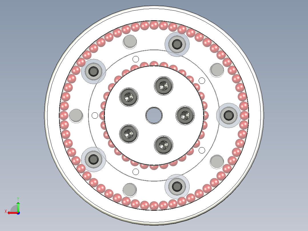 3D打印双滚珠组件后视图