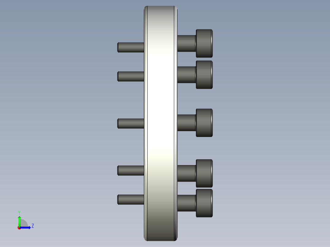 3D打印双滚珠组件左视图