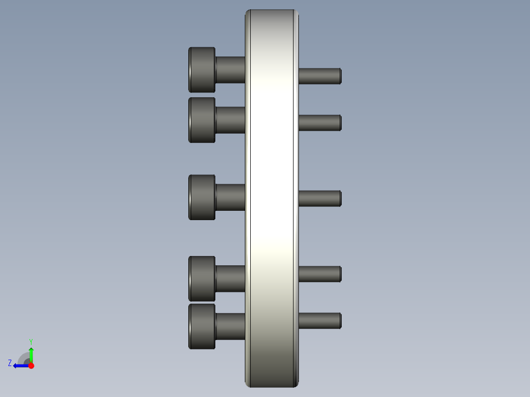 3D打印双滚珠组件右视图