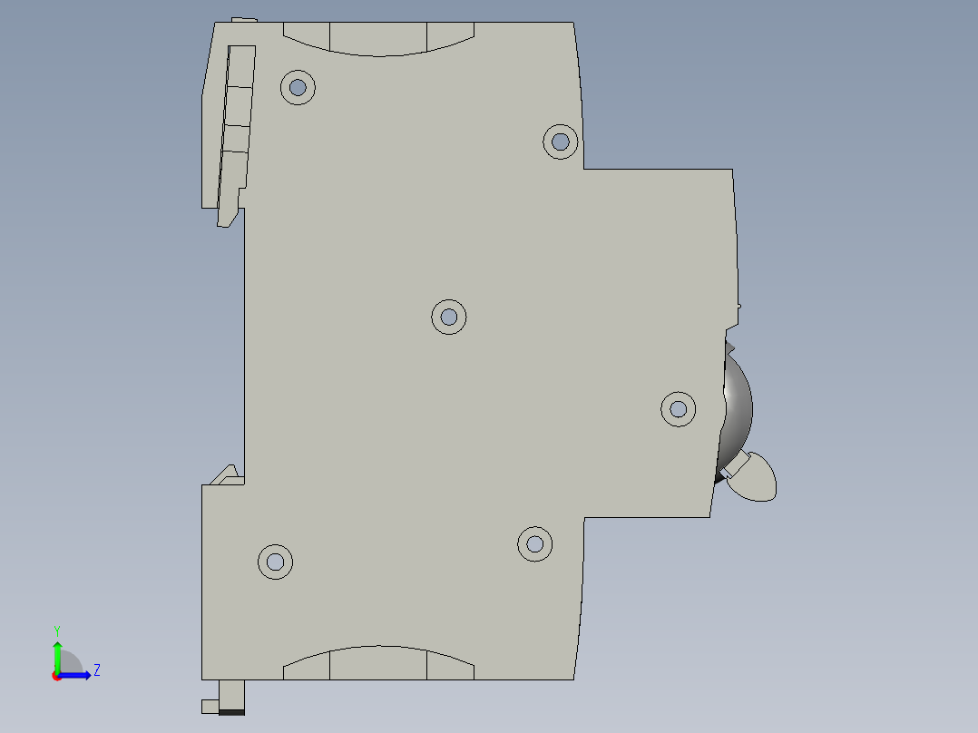 施耐德1P25A空气开关左视图