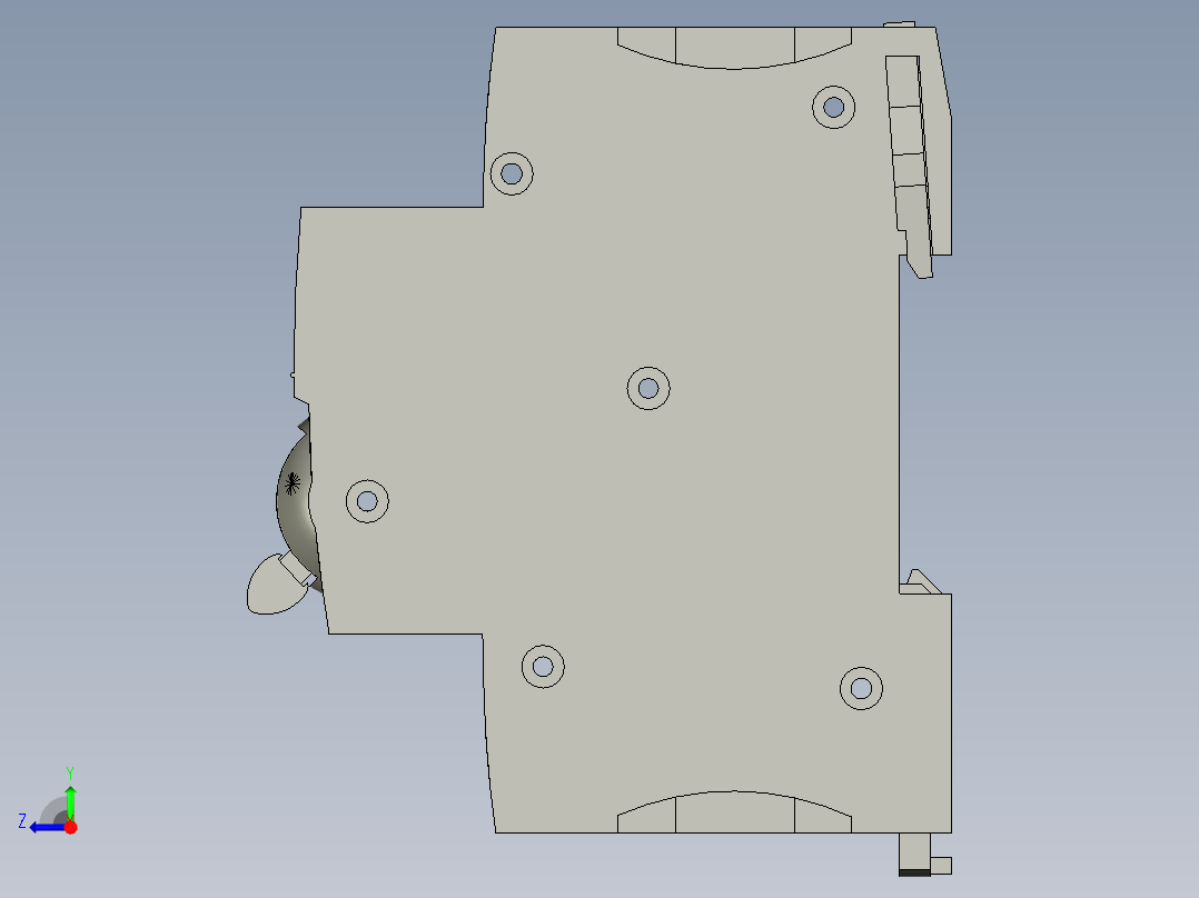 施耐德1P25A空气开关右视图
