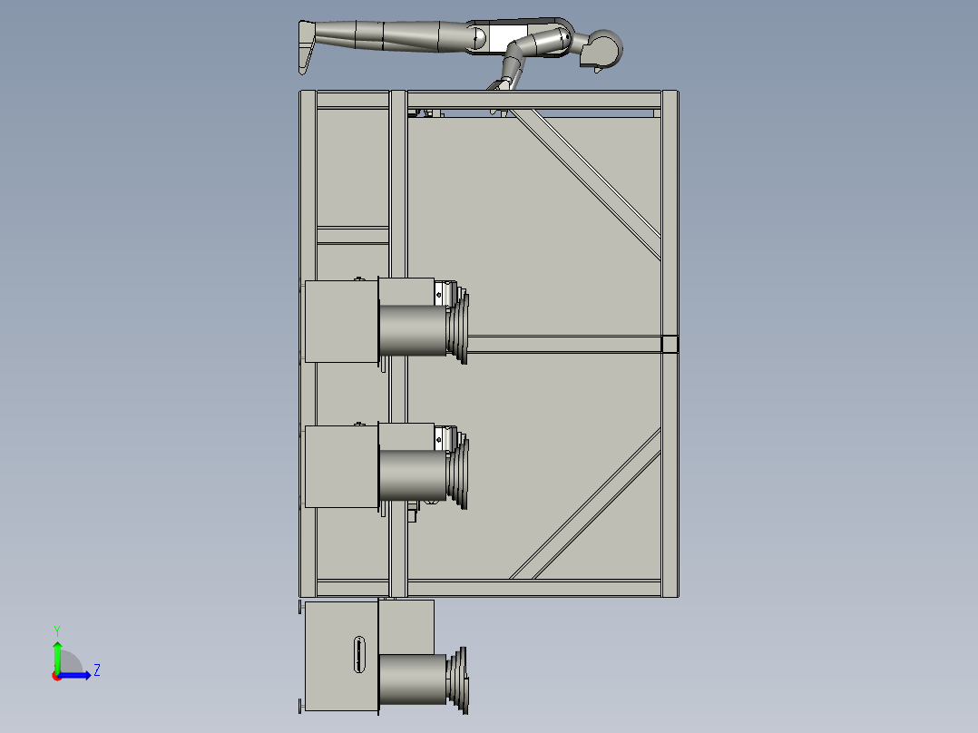 环形机器人组装线左视图