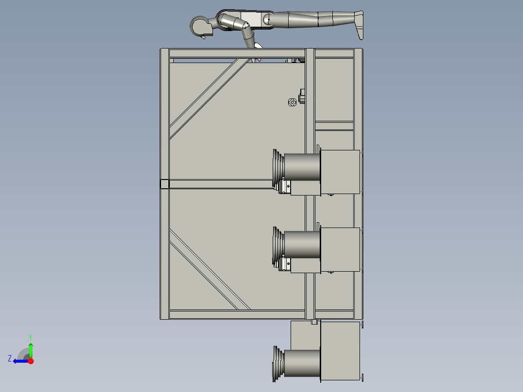 环形机器人组装线右视图