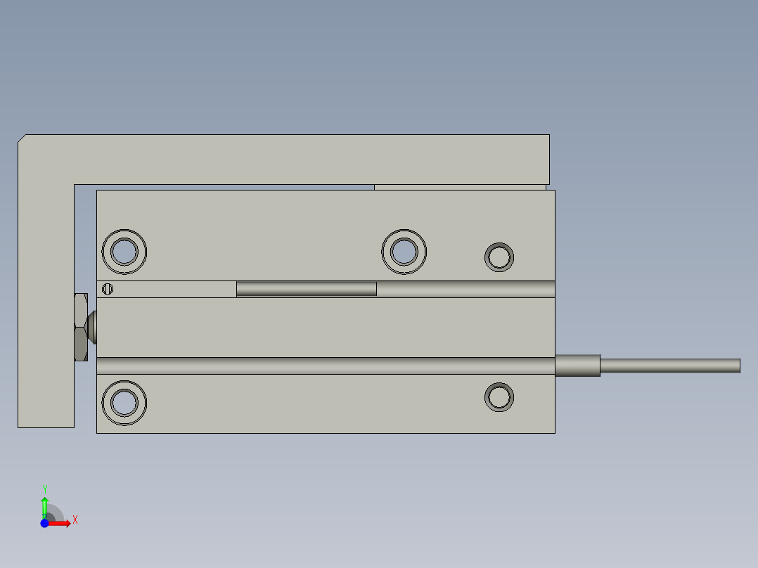 滑台气缸HLH16X40S(0)+(CMSH-2)前视图