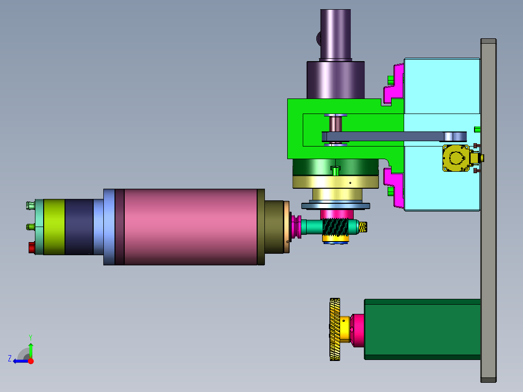 销轴类零件径向钻孔器右视图