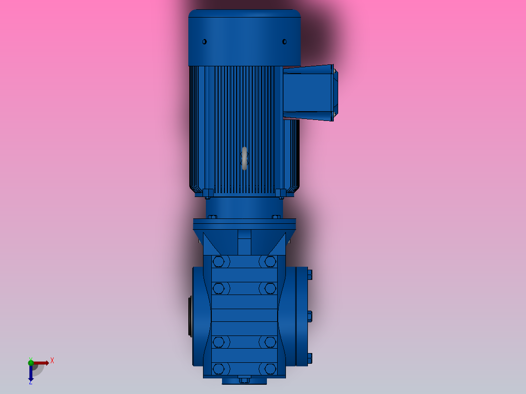 SAT67带防转臂空心轴安装斜齿-蜗轮蜗杆减速机SAT67-YV0.75-4P-170.4-M1-0°-A俯视图
