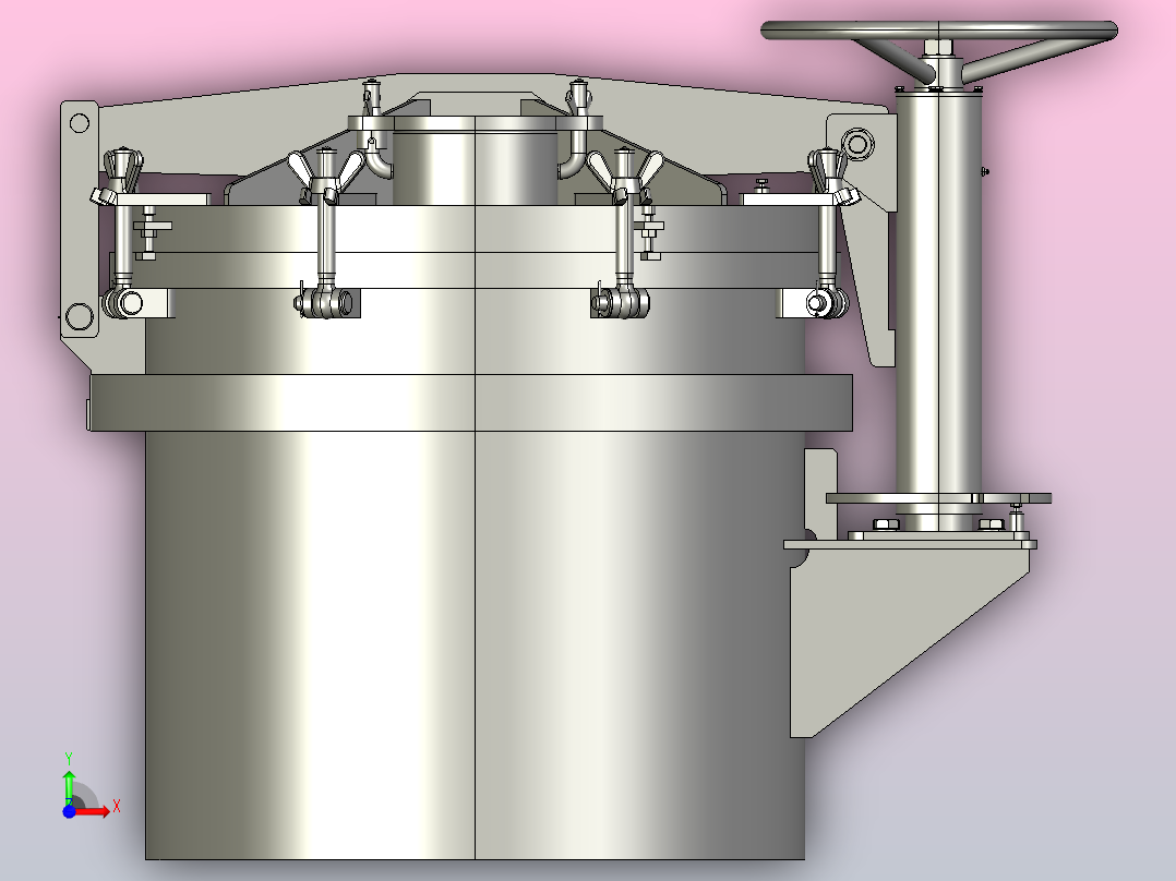 船用 转动式油舱盖前视图