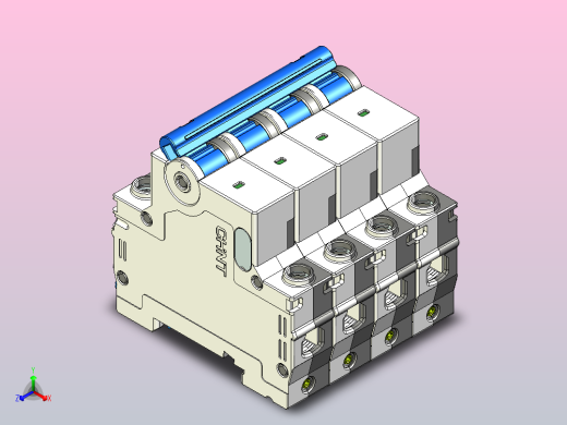 CB-60B 4P塑料外壳式断路器三维模型202307