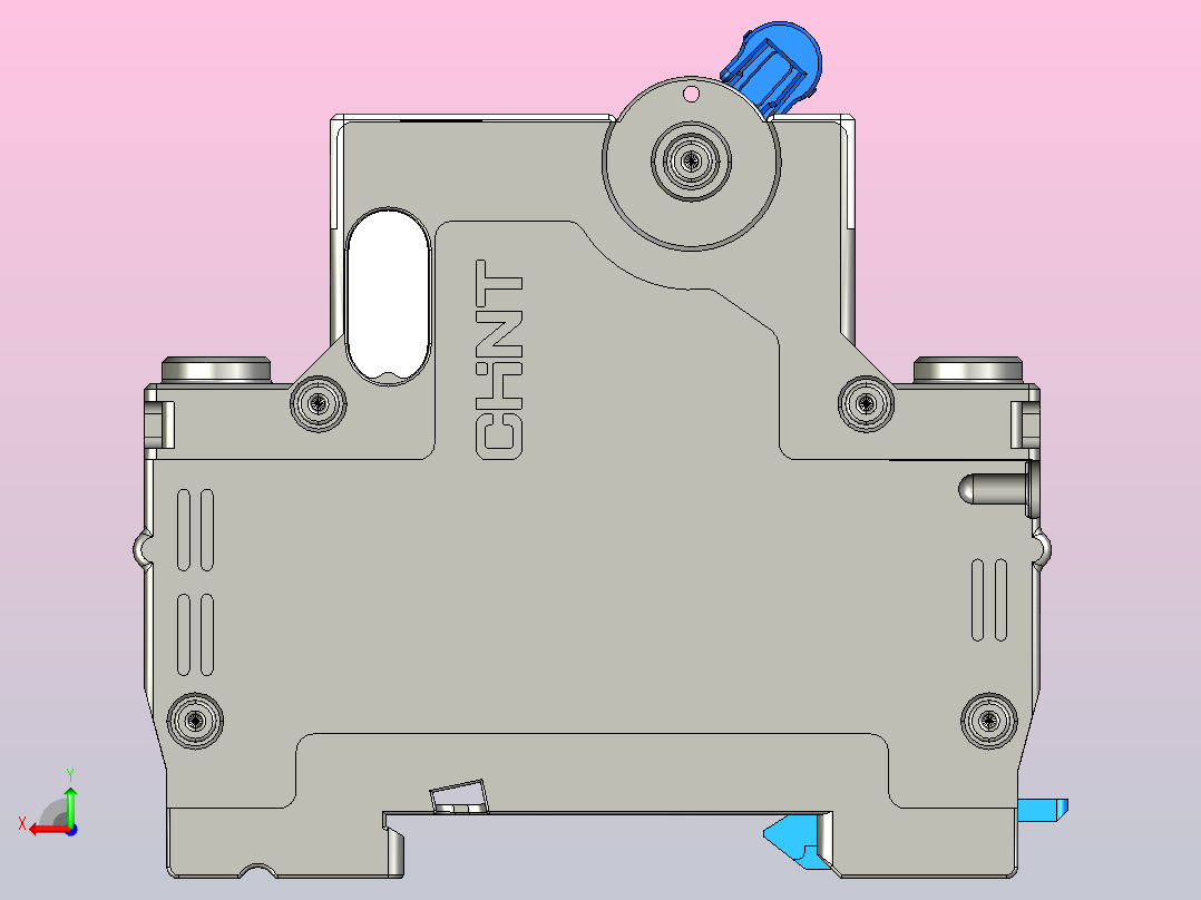 CB-60B 4P塑料外壳式断路器三维模型202307后视图