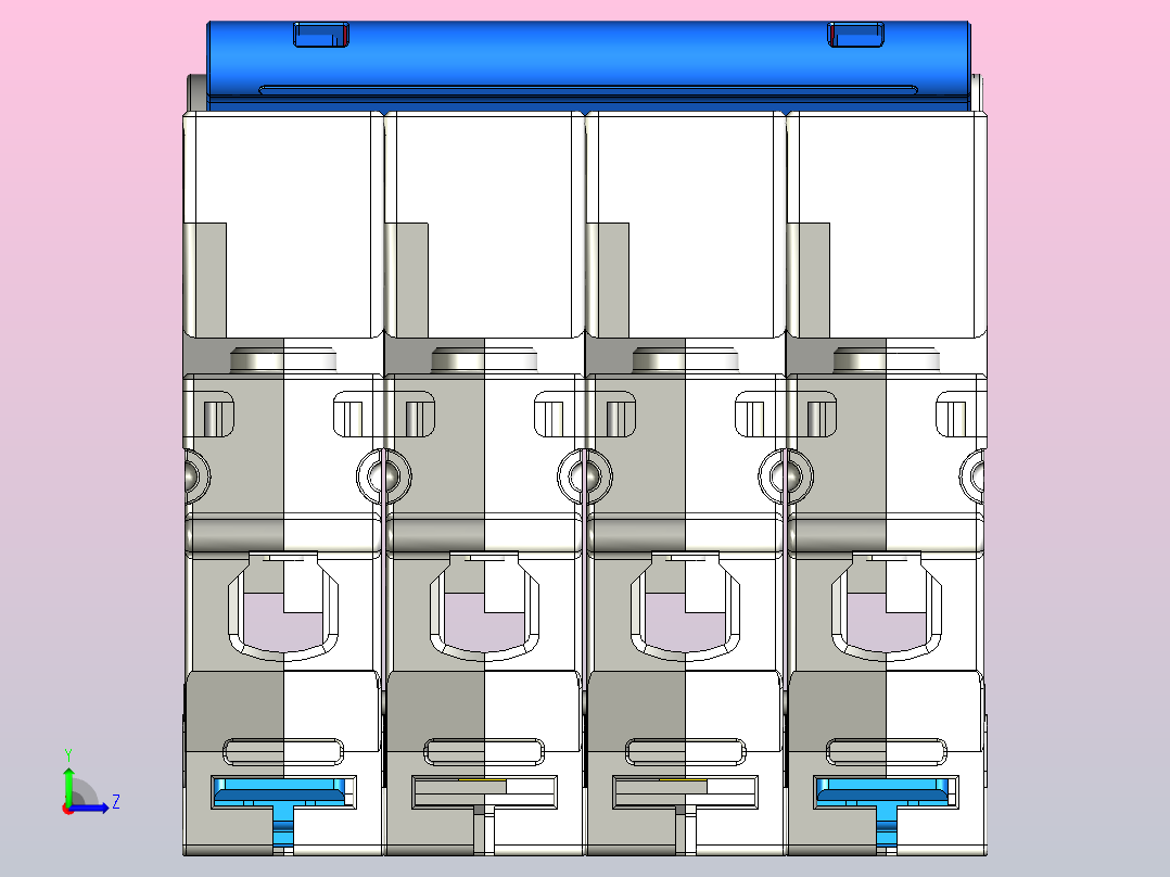 CB-60B 4P塑料外壳式断路器三维模型202307左视图