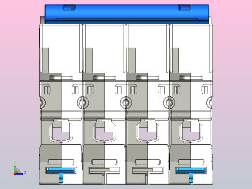 CB-60B 4P塑料外壳式断路器三维模型202307左视缩略图