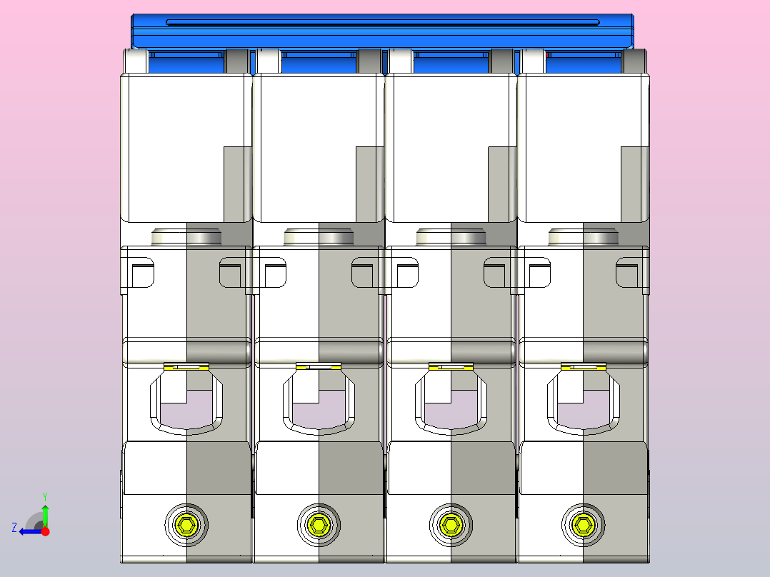 CB-60B 4P塑料外壳式断路器三维模型202307右视图