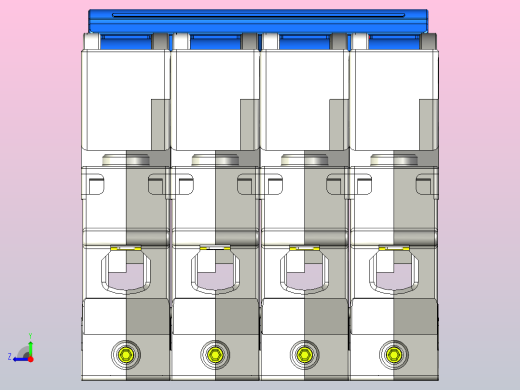 CB-60B 4P塑料外壳式断路器三维模型202307右视缩略图