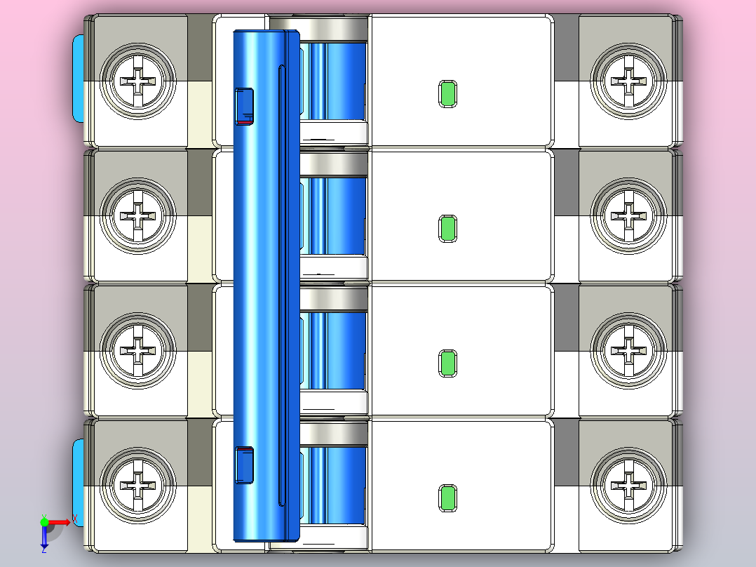 CB-60B 4P塑料外壳式断路器三维模型202307俯视图
