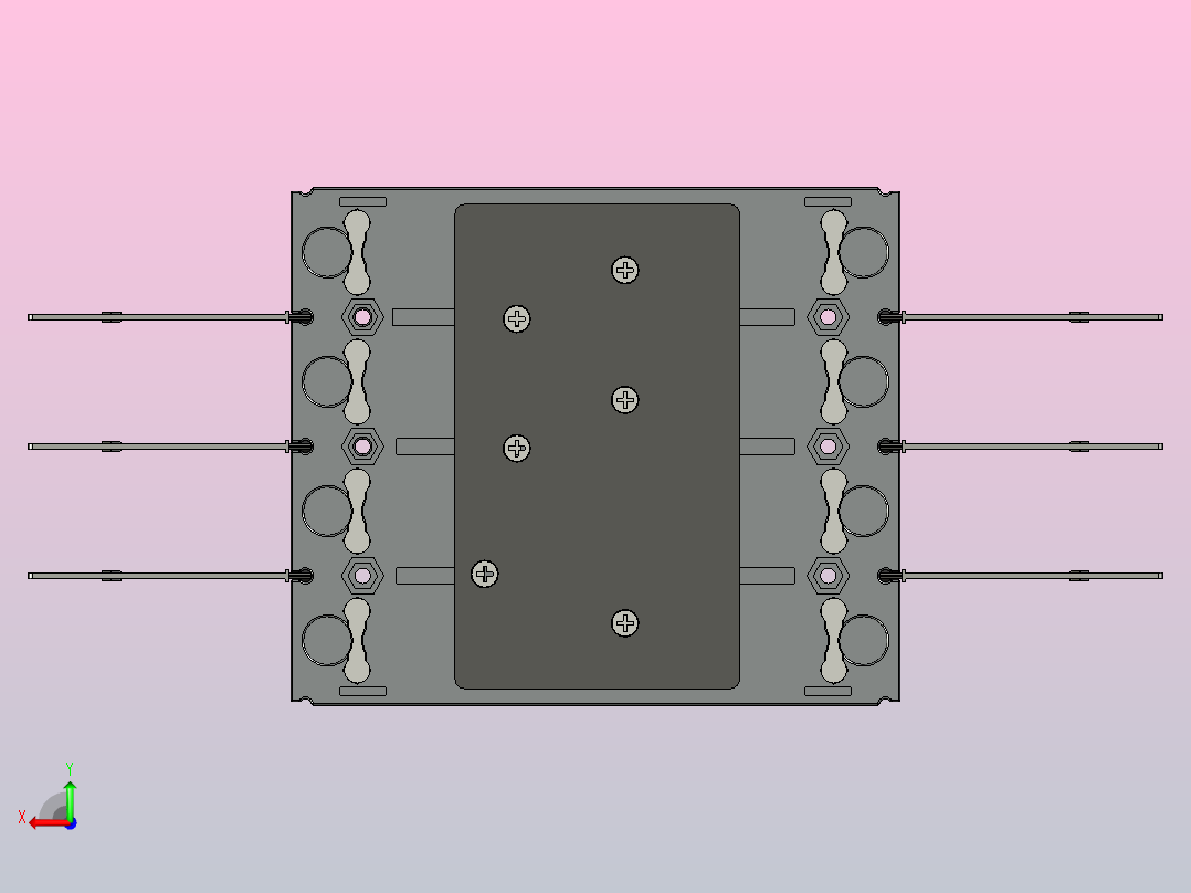 NXM-250H 4P塑料外壳式断路器三维模型202209后视图