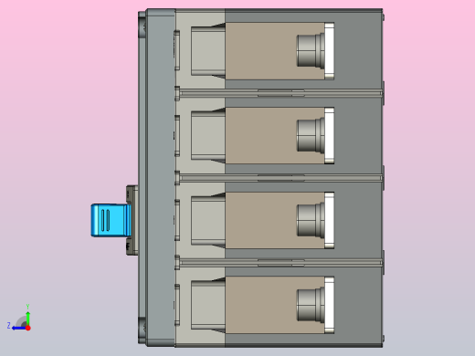 NXM-250H 4P塑料外壳式断路器三维模型202209右视缩略图