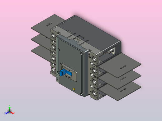 NXM-250H 4P塑料外壳式断路器三维模型202209正等轴测缩略图