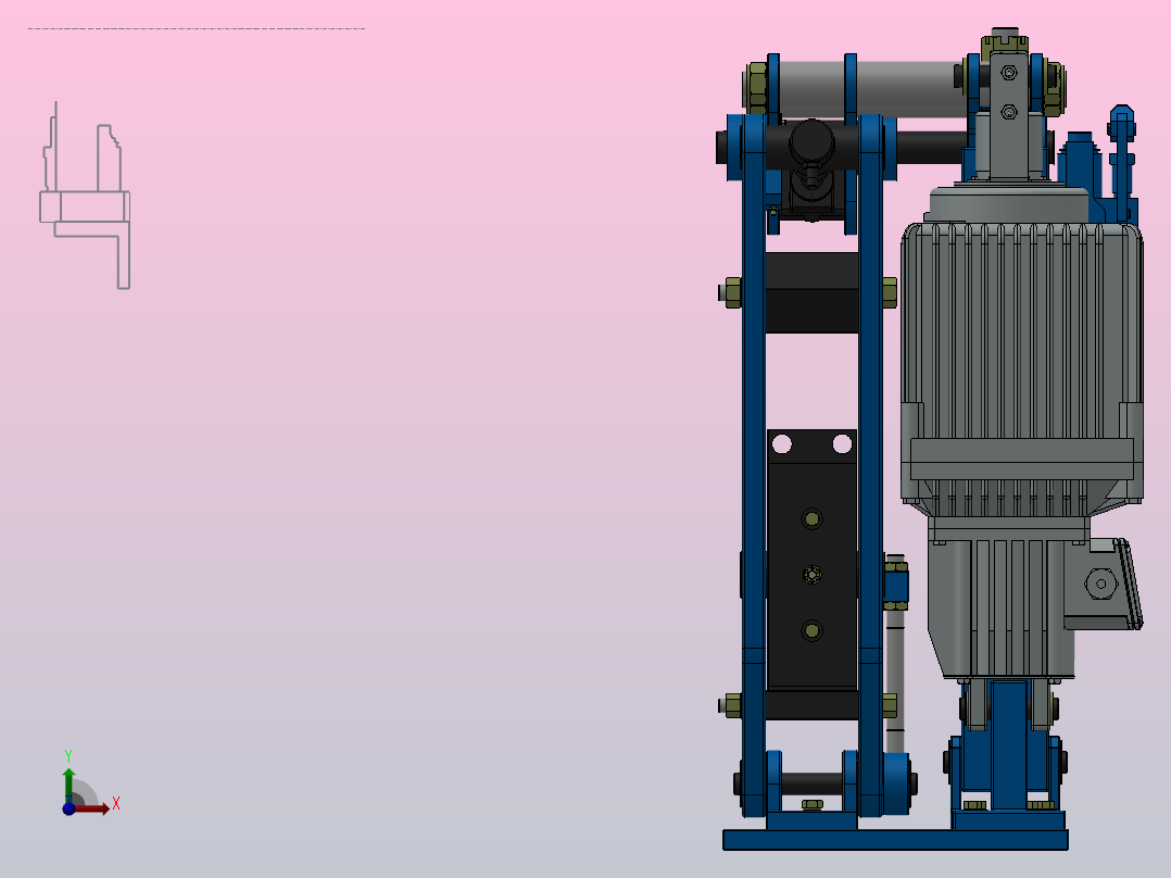 YP41系列电力液压盘式制动器YP41-4500-710×30-ⅠB-CL.RL.WL.HL前视图