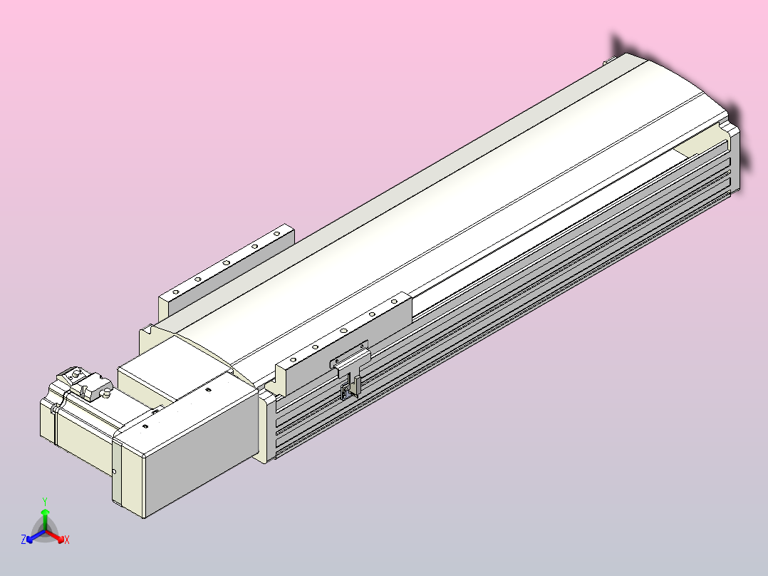 皮带直线轴半封闭可选导轨TPA-HNB-202D-140-L400-MR-Y-P75-N3主视图