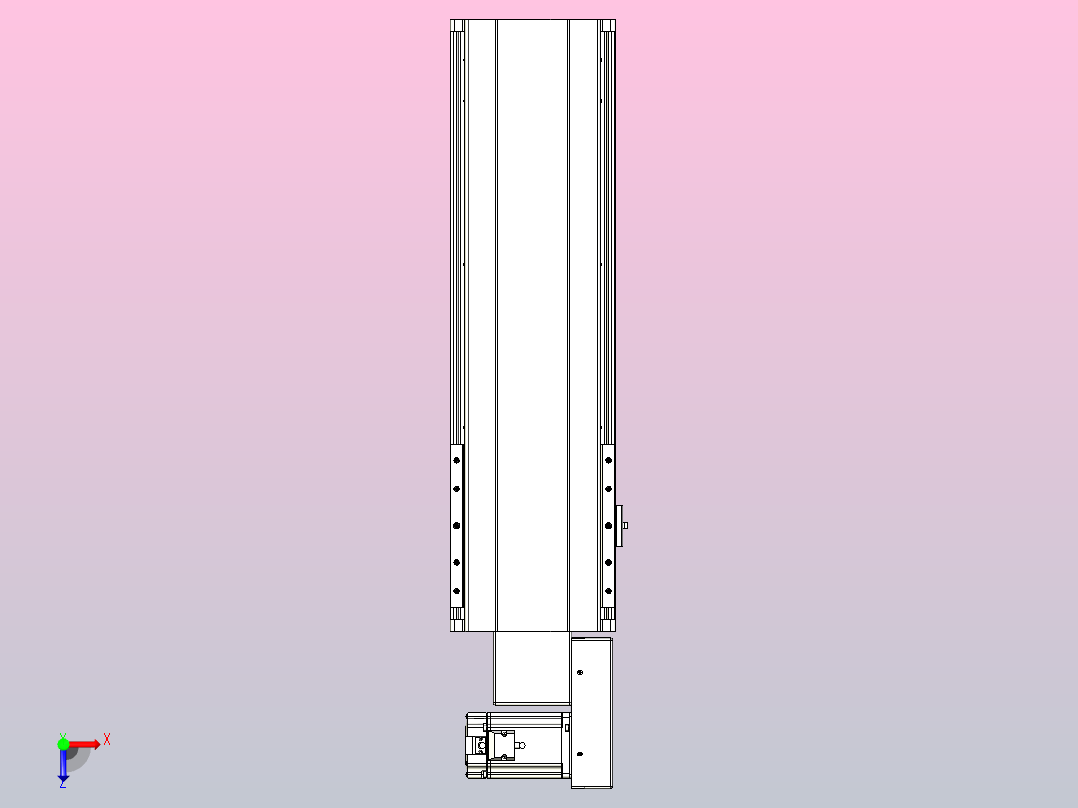 皮带直线轴半封闭可选导轨TPA-HNB-202D-140-L400-MR-Y-P75-N3俯视图