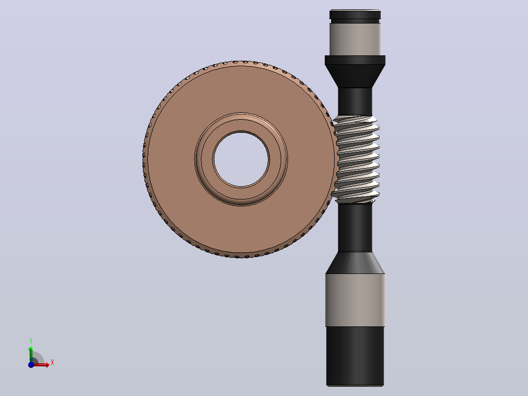 6_solidworks蜗轮蜗杆2前视图