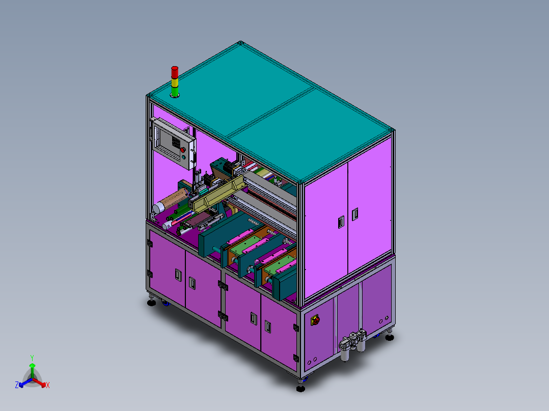 自动Mylar贴合机 sw17可编辑正等轴测图