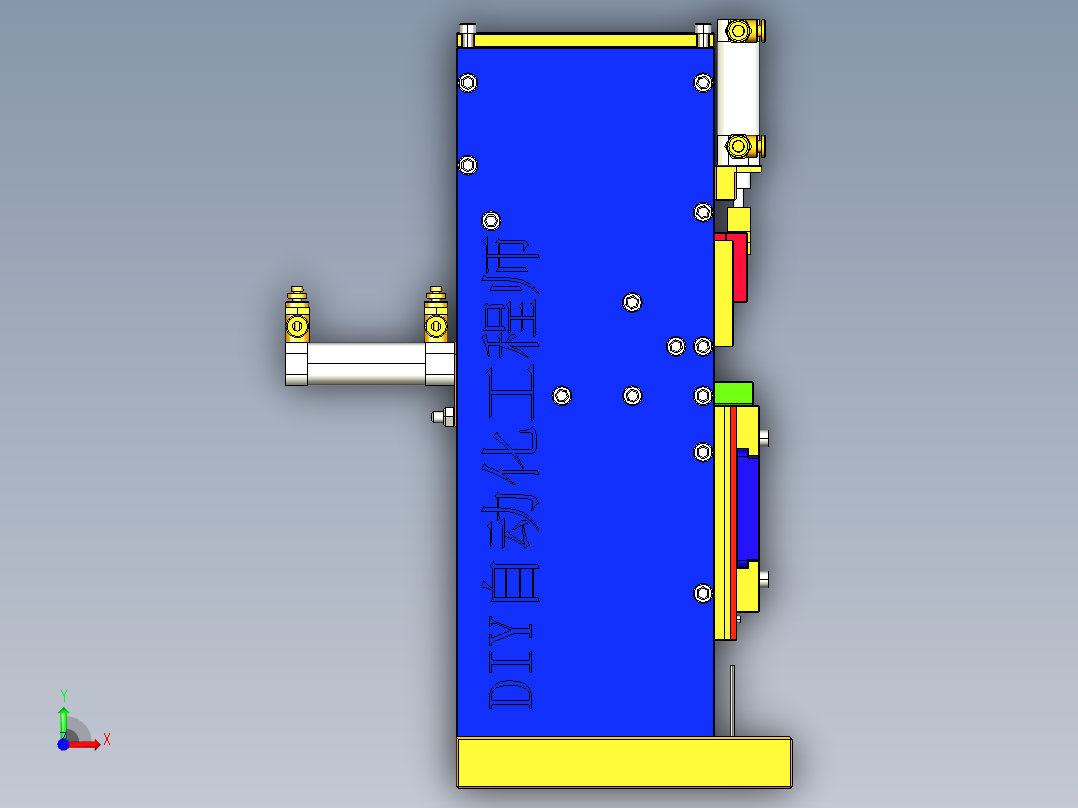轴零件料仓下料机构前视图