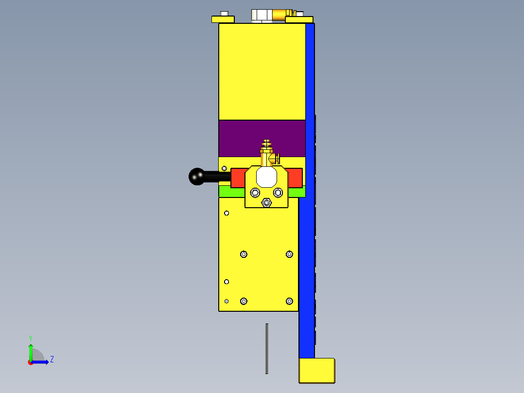 轴零件料仓下料机构左视图