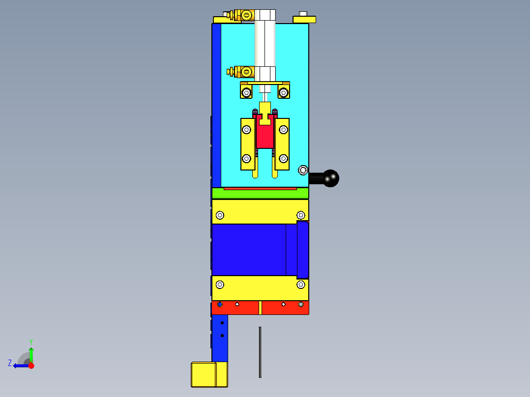 轴零件料仓下料机构右视图