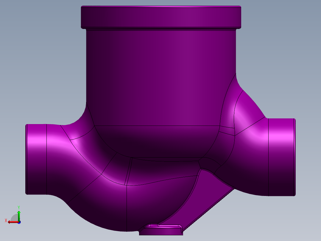 普通阀门后视图