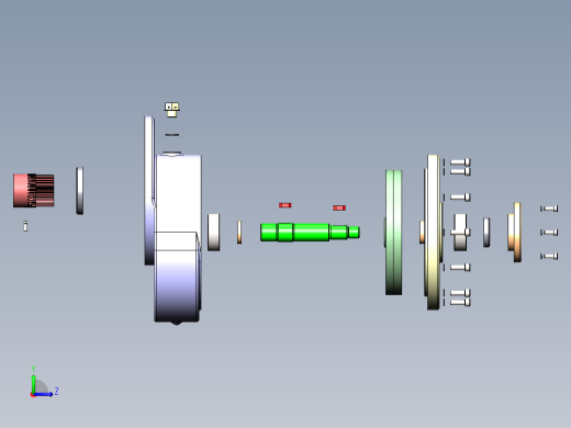 法兰式圆柱减速器3D数模图纸 Solidworks设计左视缩略图