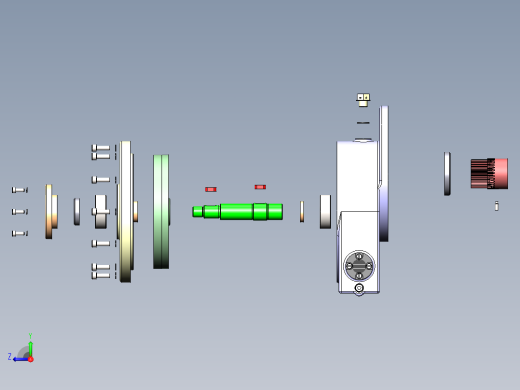 法兰式圆柱减速器3D数模图纸 Solidworks设计右视缩略图