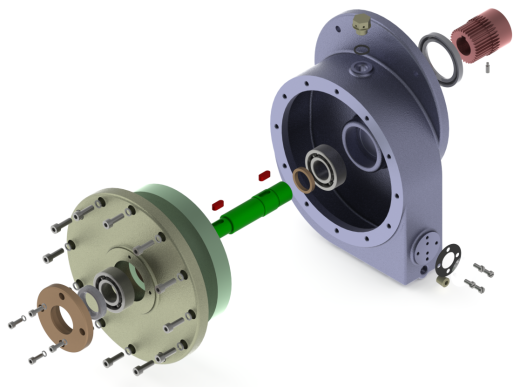 法兰式圆柱减速器3D数模图纸 Solidworks设计缩略图