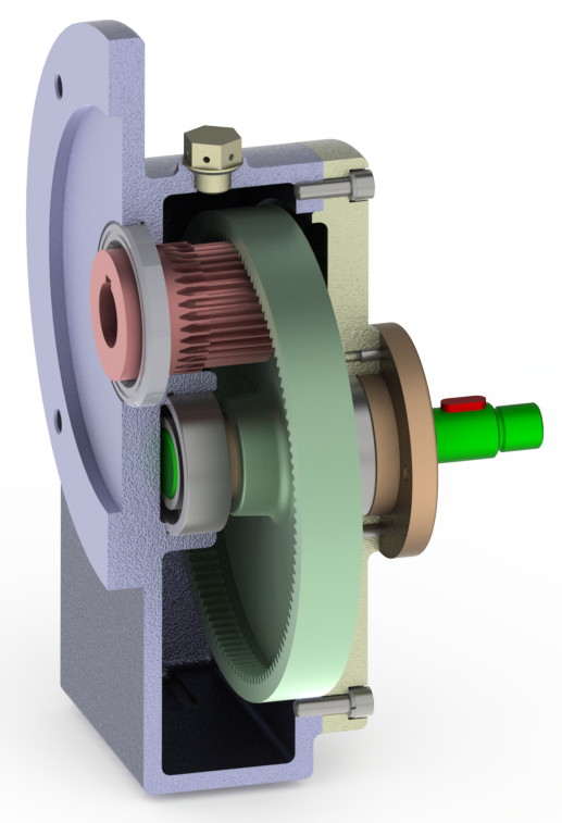法兰式圆柱减速器3D数模图纸 Solidworks设计