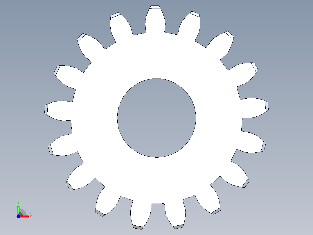 正齿轮-m1.5 20PA 17t Spur Gear前视图