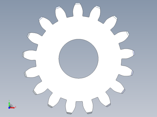 正齿轮-m1.5 20PA 17t Spur Gear前视缩略图