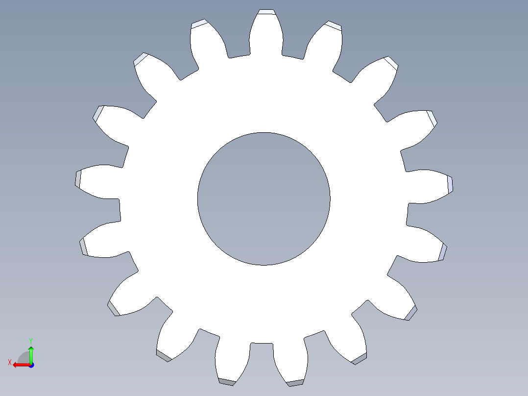 正齿轮-m1.5 20PA 17t Spur Gear后视图