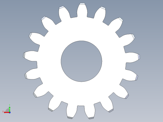 正齿轮-m1.5 20PA 17t Spur Gear后视缩略图