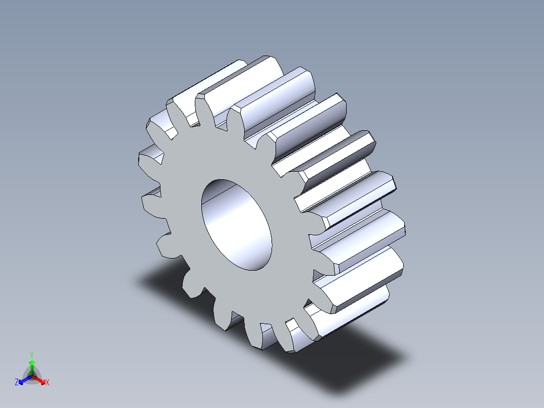 正齿轮-m1.5 20PA 17t Spur Gear正等轴测图