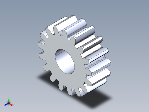 正齿轮-m1.5 20PA 17t Spur Gear正等轴测缩略图
