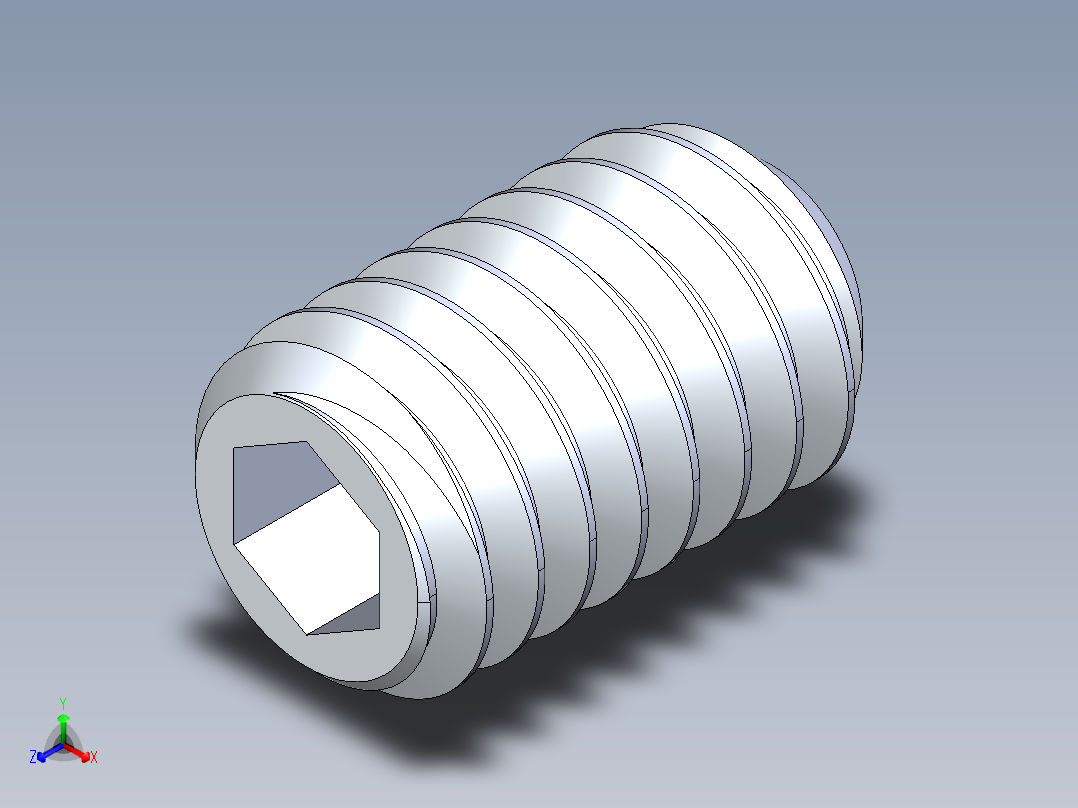 UNC 平头紧定螺钉-UNC SET SCREW 0.3125 x0.500.STEP主视图