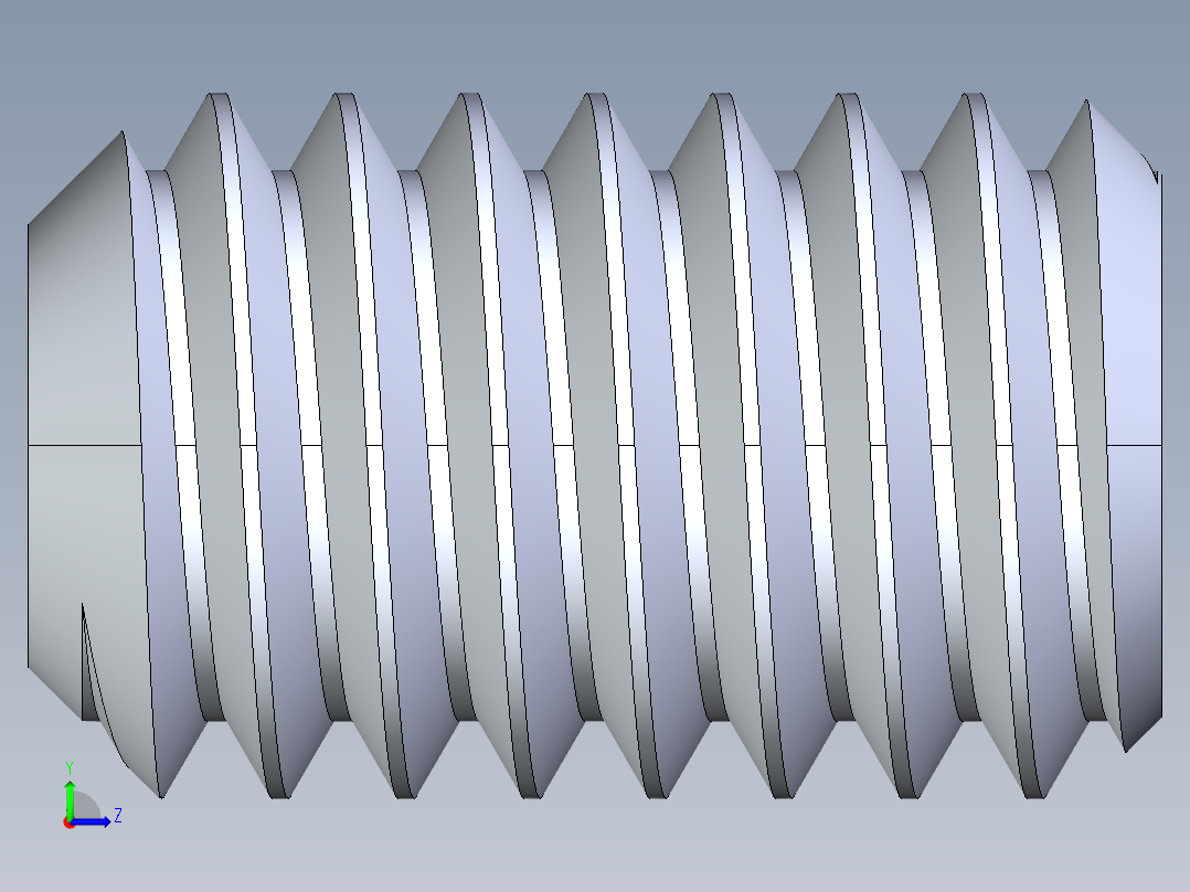 UNC 平头紧定螺钉-UNC SET SCREW 0.3125 x0.500.STEP左视图