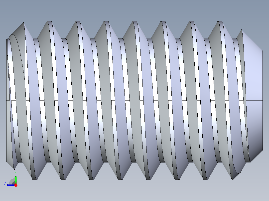 UNC 平头紧定螺钉-UNC SET SCREW 0.3125 x0.500.STEP右视图