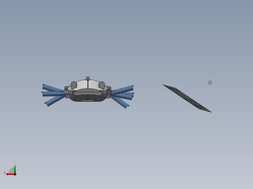 仿生鱼机器人3d图纸电机连杆划桨SW+2d装配图 仿生鱼机器人3d模型后视缩略图