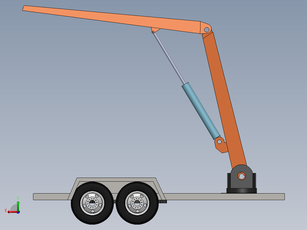 拖车结构设计后视图